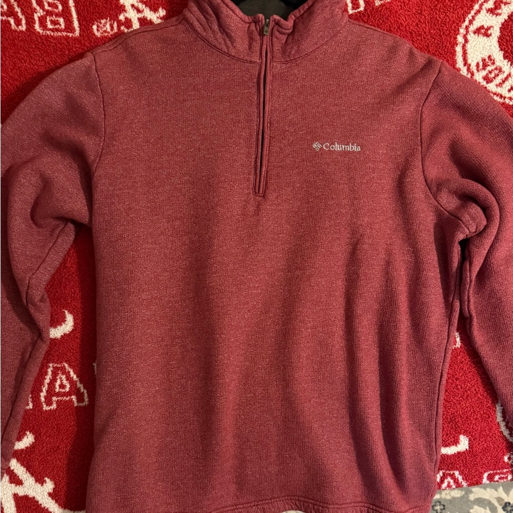 Columbia Burgundy Quarter-Zip Fleece